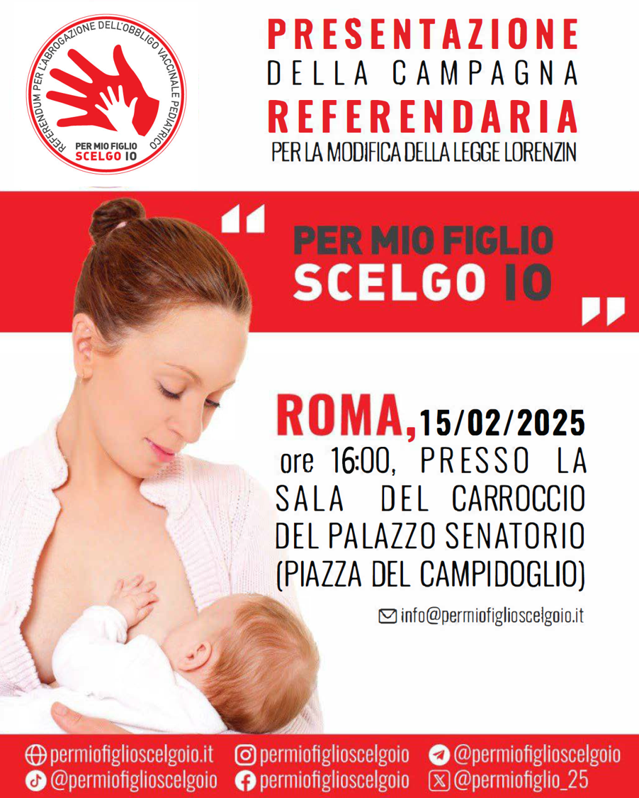 Roma, 15 febbraio 2025 – Conferenza stampa/presentazione del referendum #permiofiglioscelgoio